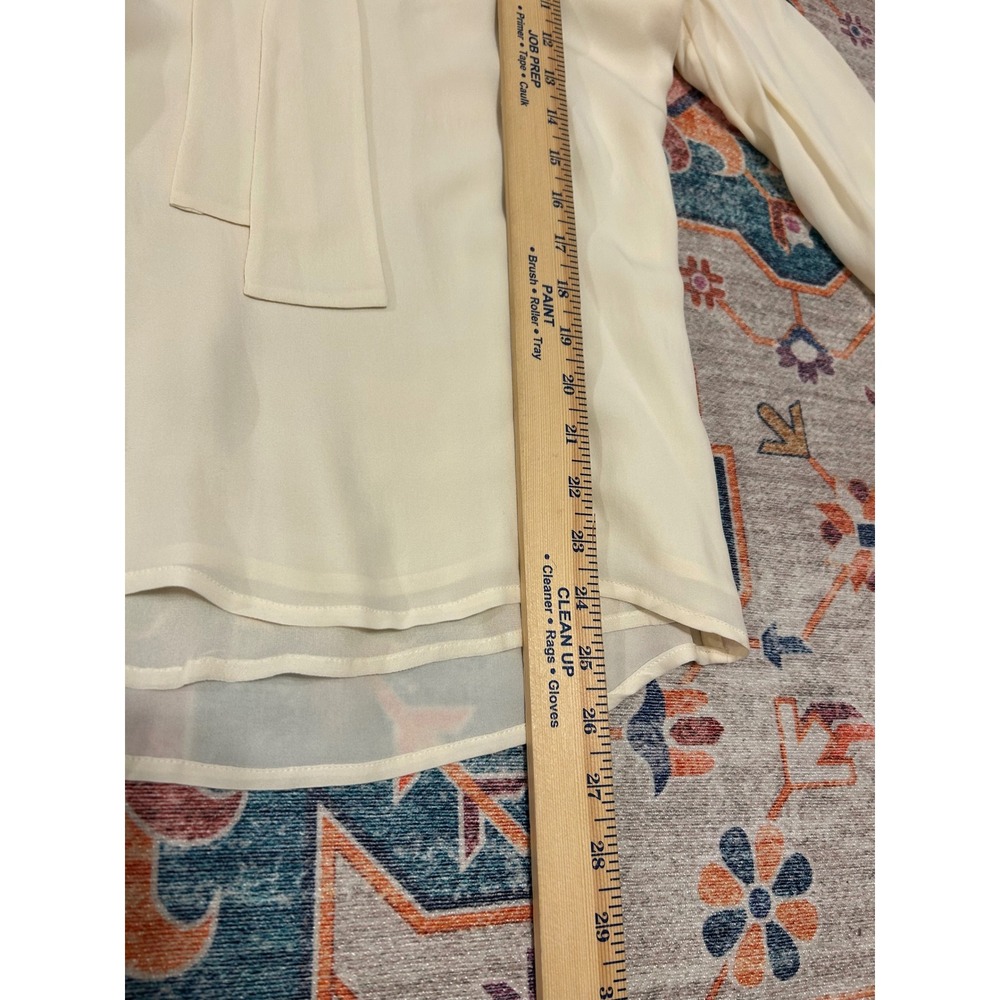 Vintage Laura Ashley Silk Carolyn Bessette cream ivory tie sailor longsleeve top - Picture 10 of 10